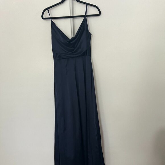 Marine Blue Silk Prom/Formal Dress - Picture 8 of 9
